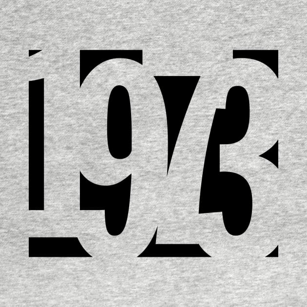 1973 Funky Overlapping Reverse Numbers for Light Backgrounds by MotiviTees